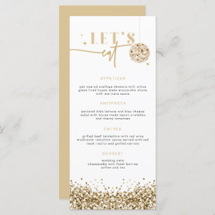 REGINA Gold Sequins Disco Mangeons Carte Menu