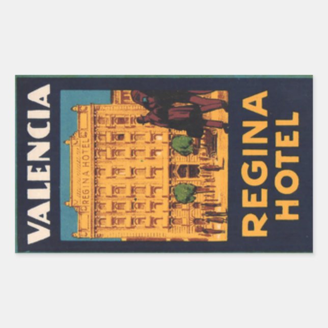 Regina Hotel Valencia eckiger Sticker (Vorderseite)