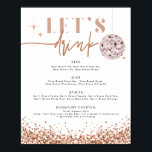 REGINA Rose Gold Disco Zum Trinken Bar Menü Poster<br><div class="desc">Dieses Bar-Poster bietet eine Rose mit goldenen Sequenzen und ein Glam Schriftart Duo. Nutzen Sie dieses Menü für Ihren Hochzeitsempfang,  Ihr Brautparty,  Ihr Ruhestand-Party,  etc. Bearbeiten Sie *most*,  um Ihren Anforderungen gerecht zu werden.</div>