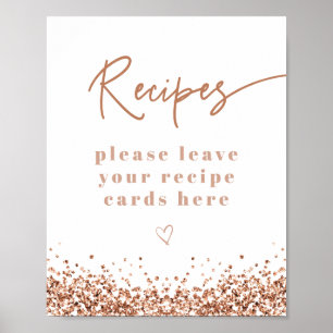 REGINA Rose Gold Pailletten Hochzeitsdusche Rezept Poster