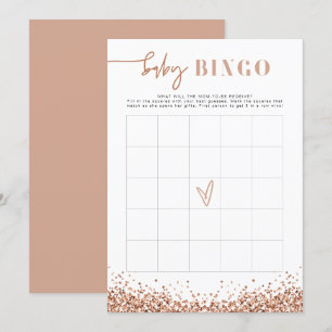 REGINA Rose Gold Sequins Baby Duschkabine Bingospi Einladung