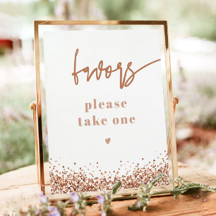 REGINA Rose Gold Sequins Hochzeit Feier Geschenke Poster