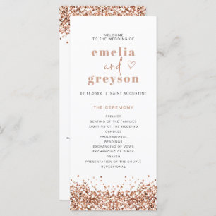 REGINA Rose Gold Sequins Long Wedding Programme