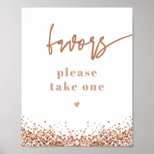 REGINA Rose Gold Sequins Mariage Favors Poster