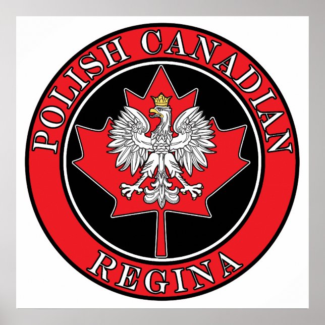 Regina Runde Polnischer Kanadischer Leaf Poster (Vorne)