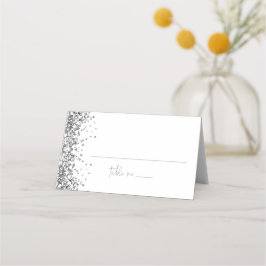 REGINA Silver Glitzer Sequins Wedding Guest Name Platzkarte