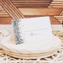 REGINA Silver Glitzer Sequins Wedding Guest Name