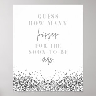 REGINA Silver How Many Kisses Brautparty-Spiel P Poster
