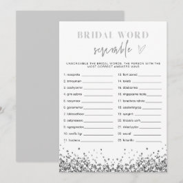 REGINA Silver Sequins Brautparty Word Scramble Einladung