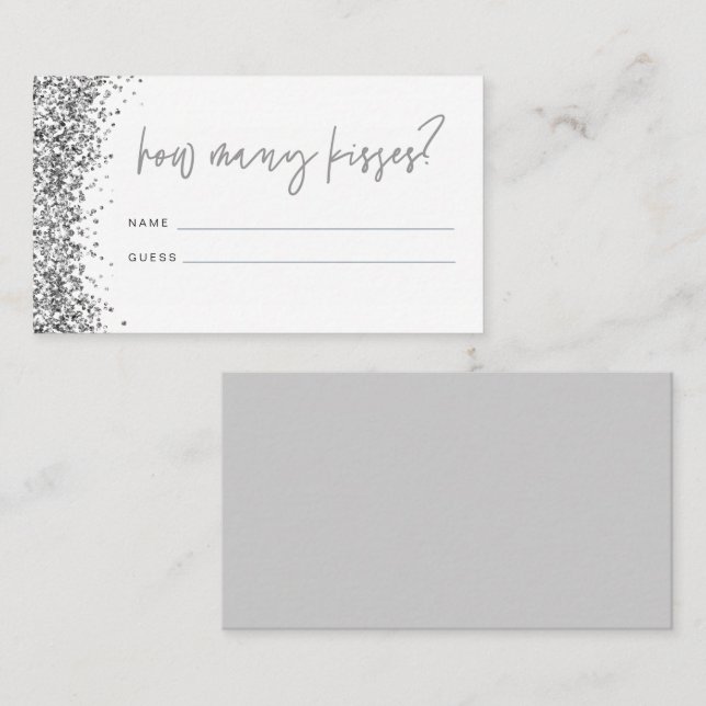 REGINA Silver Wie viele Kisses Brautparty Card Platzkarte (Vorne/Hinten)