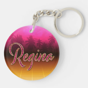 Regina Vorname Name golden pink Schlüsselanhänger