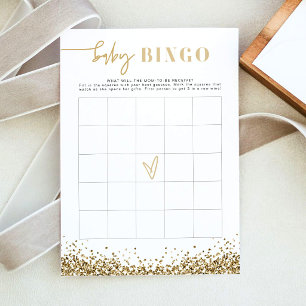 REGINA Yellow Gold Sequins Baby Dusche Bingo Spiel Einladung