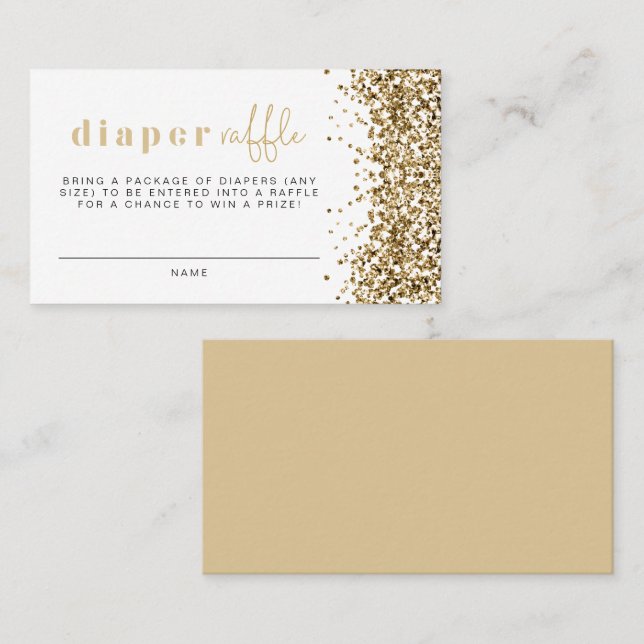 REGINA Yellow Gold Sequins Diaper Raffekarte Platzkarte (Vorne/Hinten)