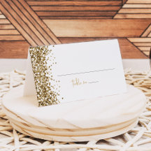 REGINA Yellow Gold Sequins Wedding Guest Name
