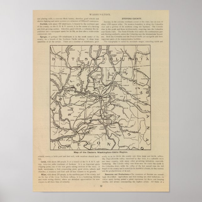 Region E Washington Idaho Poster (Vorne)