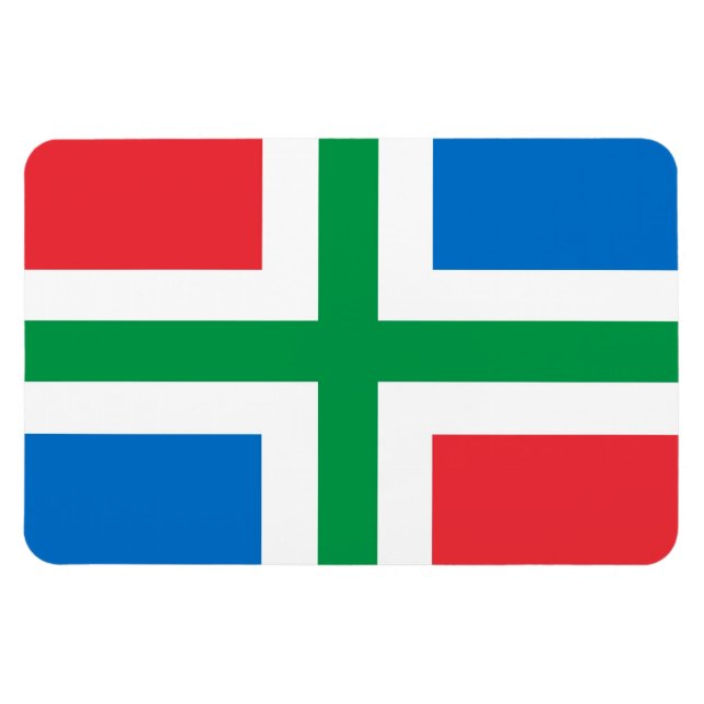 Region Groningen-Flaggen Niederlande Magnet (Horizontal)