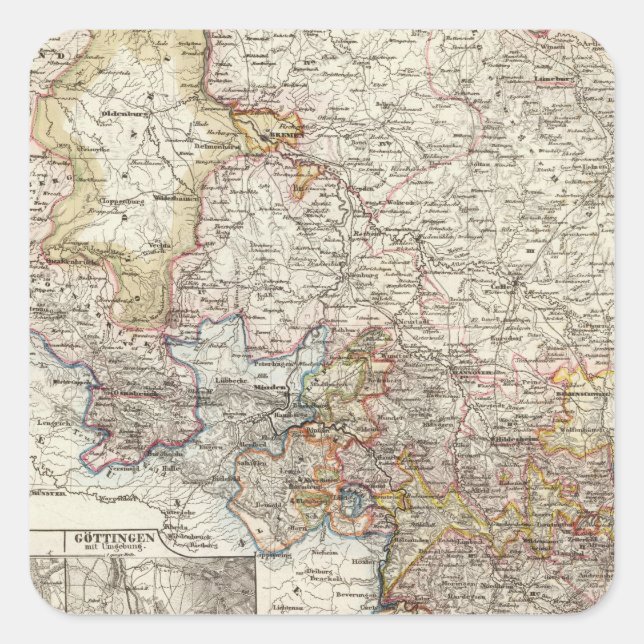 Region Hannover Quadratischer Aufkleber (Vorderseite)