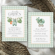 Regional Gewachsener Salbeigrüner Gingham-Baby-Par