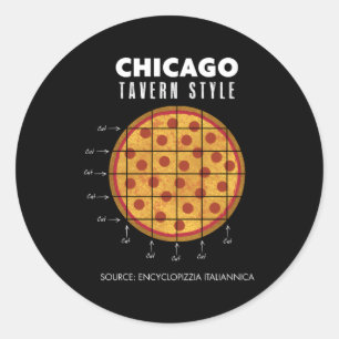 Regional Pizza Chicago Tavern Style Runder Aufkleber