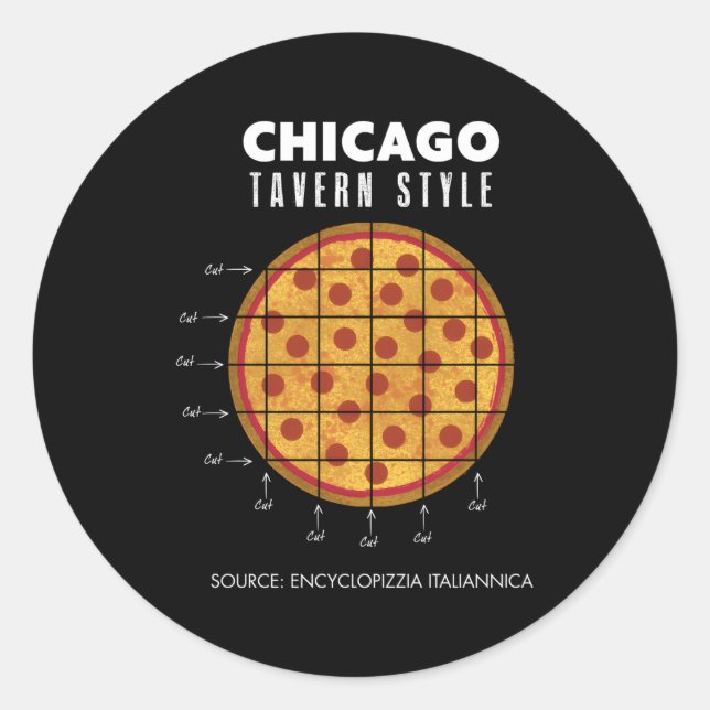 Regional Pizza Chicago Tavern Style Runder Aufkleber (Vorderseite)