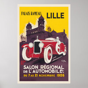 Regionale Automobilausstellung Palais Rameau Lille Poster