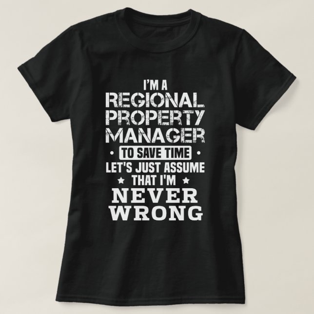 Regionaler Immobilienmanager T-Shirt (Design vorne)