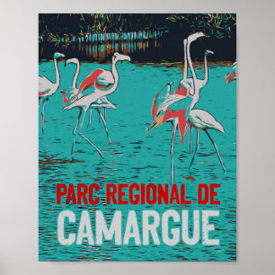Regionalpark Camargue, Frankreich, rosa Flamingos Poster