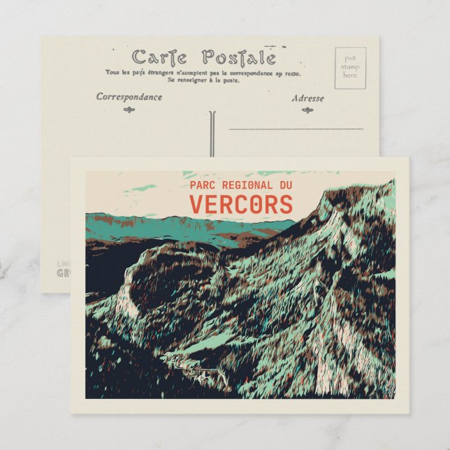 Regionalpark Vercors, Alpen - Berge Frankreich Postkarte (Vorne/Hinten)