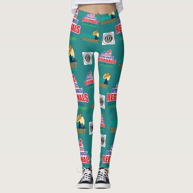 Regionals Leggings w HUNDEZUCHTVERBAND Logo - Aqua (Vorderseite)