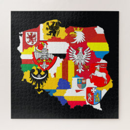 Regionen Polens Flaggen Karte Bildung