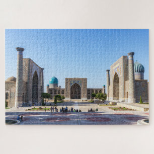 Registan-Platz bei Sonnenuntergang - Samarkand, Us