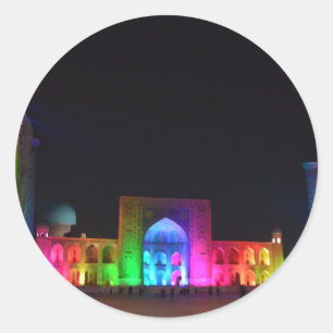 Registan Square Samarkand At Night Sticker