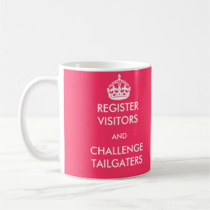 Register-Besucher und Herausforderung Tailgaters Kaffeetasse