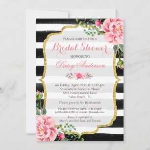 (Register) Brautparty Aquarellfarben Blumenstreife Einladung
