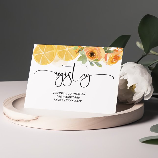 Register für Brautpartys mit Blumenbezug und Zitro Begleitkarte (Von Creator hochgeladen)