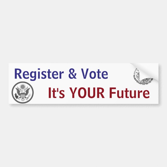 Register u. Abstimmung, ist es IHRE Zukunft Autoaufkleber (Vorne)