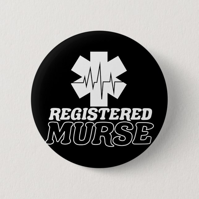 Registered Murse Funny Murse Male Nurse Man Button (Vorderseite)