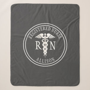 Registered Nurse Caduceus Gray Personalisiert Sherpadecke