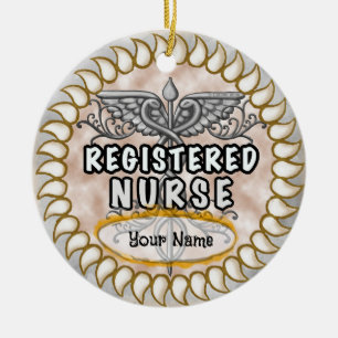 Registered Nurse Caduceus Keramik Ornament
