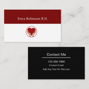 Registered Nurse Modern Heart Symbol Business Card Visitenkarte