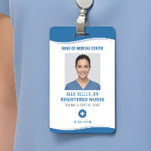 Registered Nurse Photo ID Badge for Hospital Staff