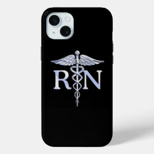 Registered Nurse RN Caduceus Schlangen auf schwarz Case-Mate iPhone Hülle