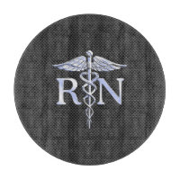 Registered Nurse RN Caduceus Snakes Black Carbon