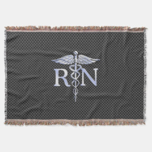 Registered Nurse RN Caduceus Snakes Carbon Decke