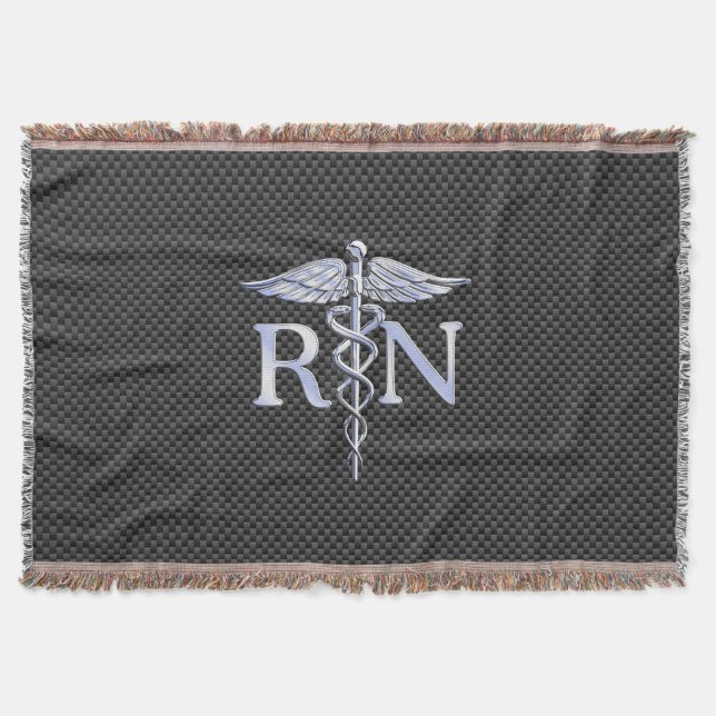 Registered Nurse RN Caduceus Snakes Carbon Decke (Vorderseite)