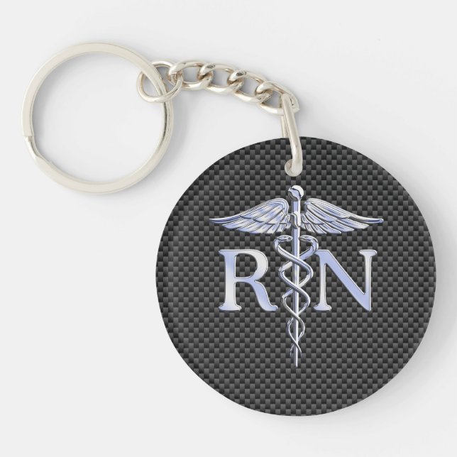 Registered Nurse RN Caduceus Snakes Decor Schlüsselanhänger (Vorderseite)