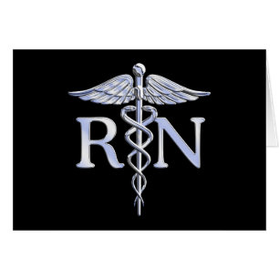 Registered Nurse RN Caduceus Snakes Solid Black