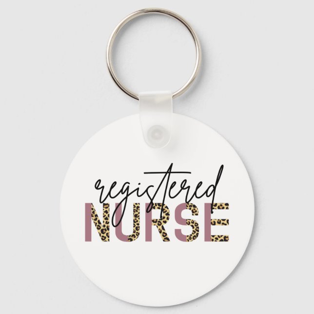 Registered Nurse RN Cheetah Nurse Appreciation Schlüsselanhänger (Vorderseite)