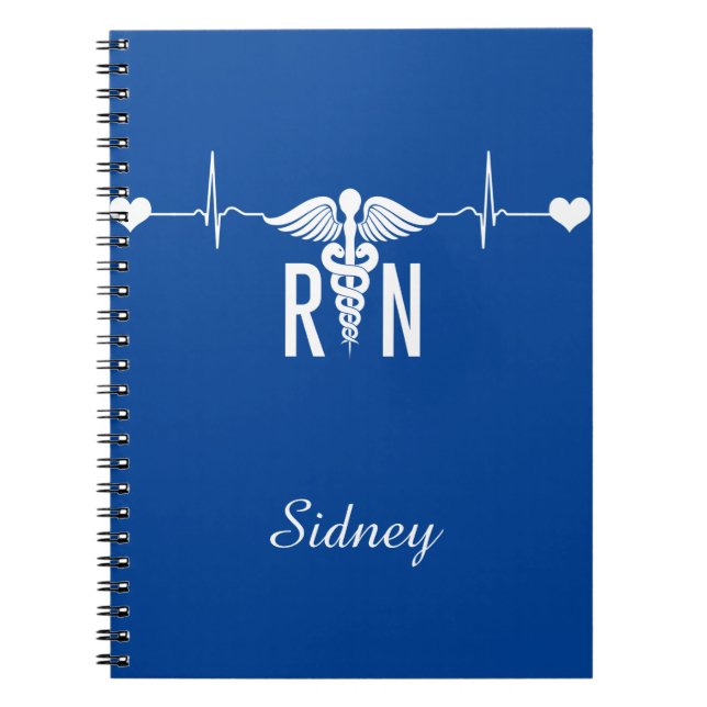 Registered Nurse (RN) EKG Caduceus Symbol Notizblock (Vorderseite)