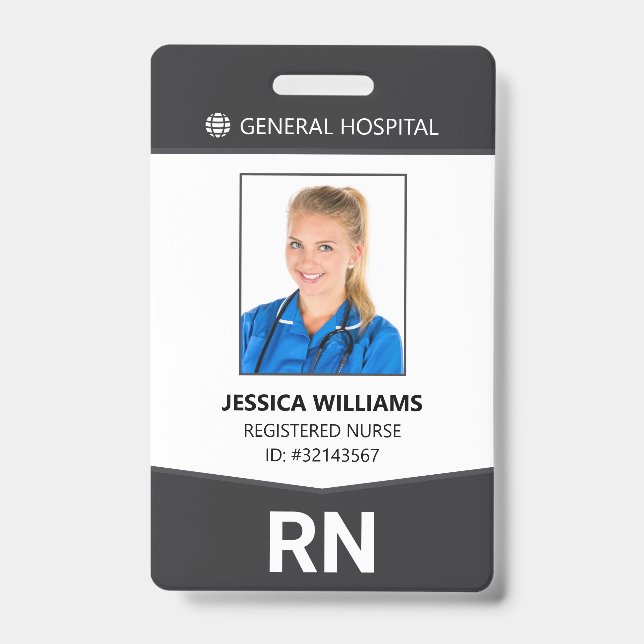 Registered Nurse RN Employee ID Abzeichen Ausweis (Vorderseite)